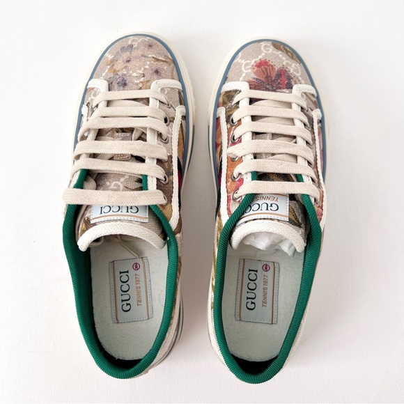 GUCCI | 1977 Tennis Floral Web Stripe GG Monogram Sneakers New US 6.5 EU 36.5 - Picture 6 of 11